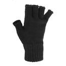 Black - Back - FLOSO Ladies-Womens Winter Fingerless Gloves