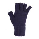 Navy - Back - FLOSO Ladies-Womens Winter Fingerless Gloves