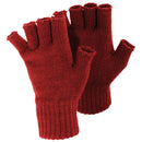 Red - Front - FLOSO Ladies-Womens Winter Fingerless Gloves