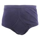 Navy - Back - FLOSO Mens 100% Cotton Interlock Y-Front Underwear (Pack Of 4)
