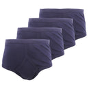 Navy - Front - FLOSO Mens 100% Cotton Interlock Y-Front Underwear (Pack Of 4)