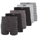 Black-Charcoal-Grey - Front - FLOSO Mens Cotton Mix Boxer Shorts (Pack Of 6)