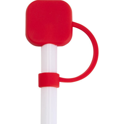 Red - Front - Floso Sip Silicone Straw Protector