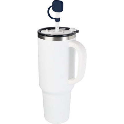 Navy - Side - Floso Sip Silicone Straw Protector