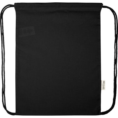 Solid Black - Front - Floso Oregon Recycled 5L Drawstring Bag