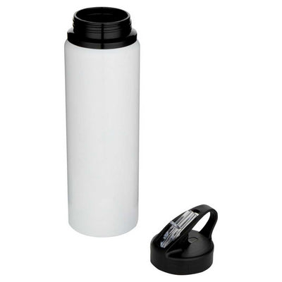 White - Side - Floso Fitz Recycled Stainless Steel Single Wall 800ml Water Bottle