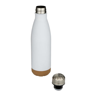 White - Side - Floso Cove Cork Double Wall 500ml Insulated Water Bottle