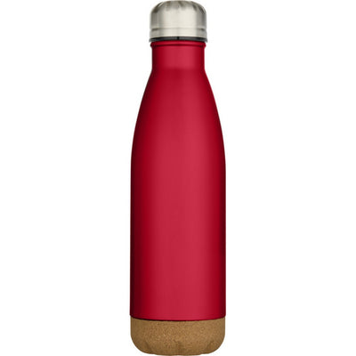 Red - Back - Floso Cove Cork Double Wall 500ml Insulated Water Bottle