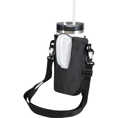 Solid Black - Pack Shot - Floso Recycled Polyester 2L Bottle Bag