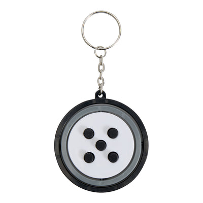 Solid Black - Front - Floso Spinx Gyroscope Recycled Plastic Fidget Keyring