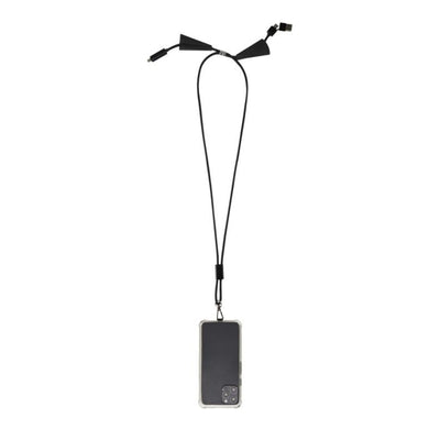 Solid Black - Side - Floso Funi Recycled Plastic Lanyard