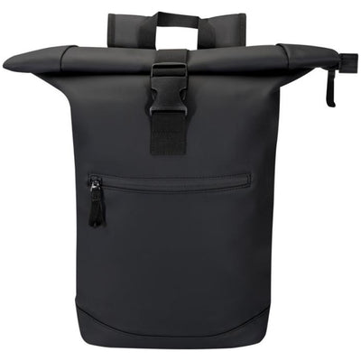 Solid Black - Front - Floso Resi Plus Roll Top Recycled 18L Backpack