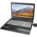 Solid Black - Back - Floso Gaia Recycled Plastic USB Hub