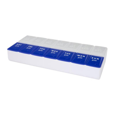 Blue - Front - Floso Cycle 7-Day AM-PM Multi-Vitamin Medicine Box