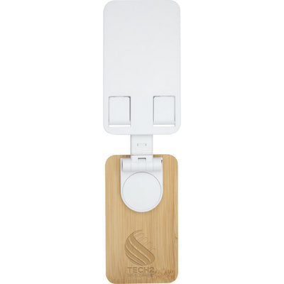 White - Lifestyle - Floso Alfirk Bamboo Foldable Mobile Phone Stand
