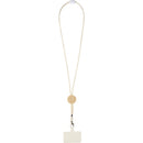 White - Pack Shot - Floso Adhab Bamboo Details Phone Holder Lanyard