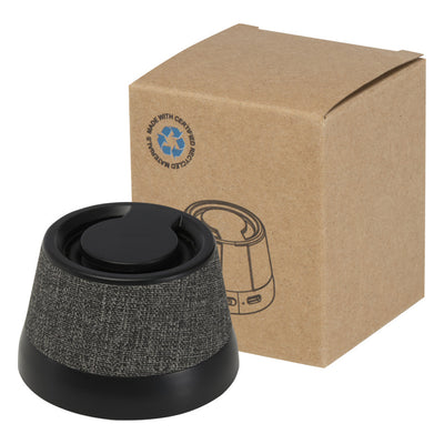 Solid Black - Back - Floso Recycled Plastic Wireless Speaker