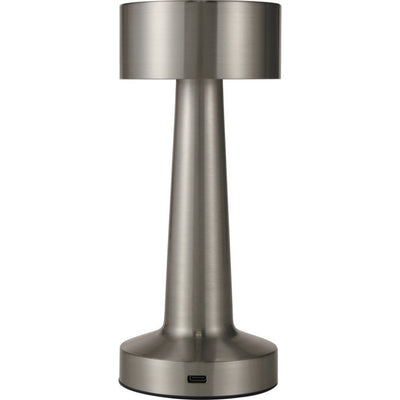 Silver - Back - Floso Aludra Rechargeable Table Lamp (UK Plug)