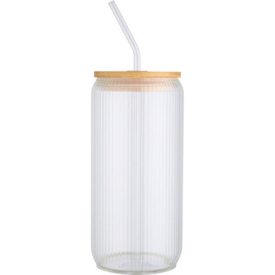 Transparent - Front - Floso Mirage Borosilicate Glass Single Wall 500ml Jar