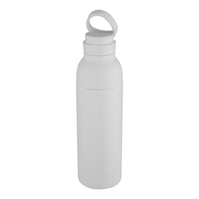 White - Back - Floso Recycled Stainless Steel Double Wall 650ml Water Bottle