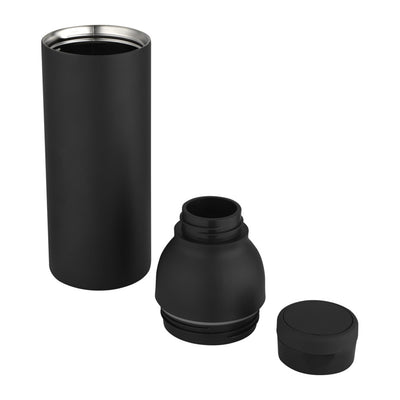 Black - Side - Floso Recycled Stainless Steel Double Wall 650ml Water Bottle