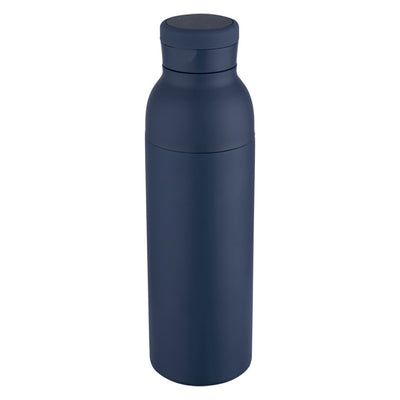 Navy - Front - Floso Recycled Stainless Steel Double Wall 650ml Water Bottle