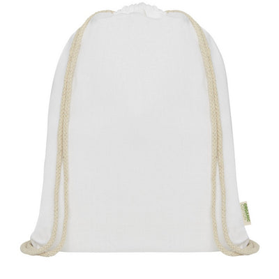 White - Front - Floso Organic 5L Drawstring Bag