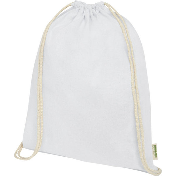 White - Back - Floso Organic 5L Drawstring Bag