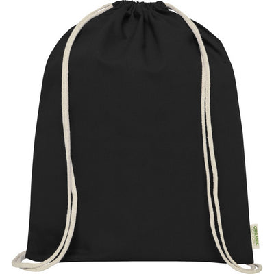 Black - Front - Floso Organic 5L Drawstring Bag