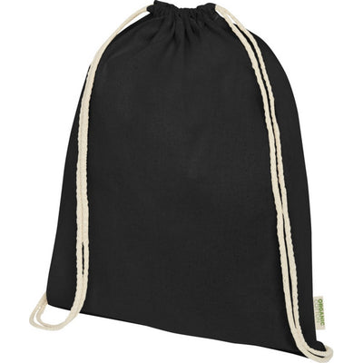 Black - Back - Floso Organic 5L Drawstring Bag