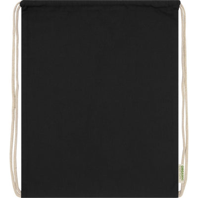 Black - Side - Floso Organic 5L Drawstring Bag