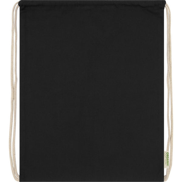 Black - Side - Floso Organic 5L Drawstring Bag
