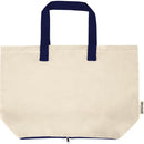 Natural-Navy - Front - Floso Sierra Recycled Cotton Foldable 7L Tote Bag