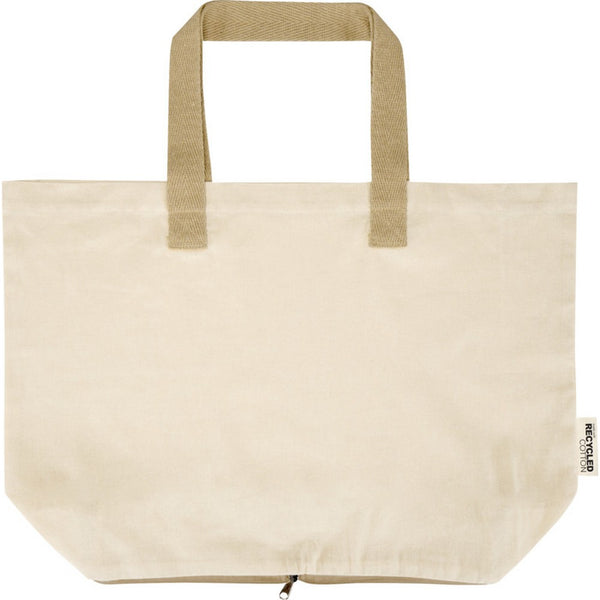 Natural - Front - Floso Sierra Recycled Cotton Foldable 7L Tote Bag