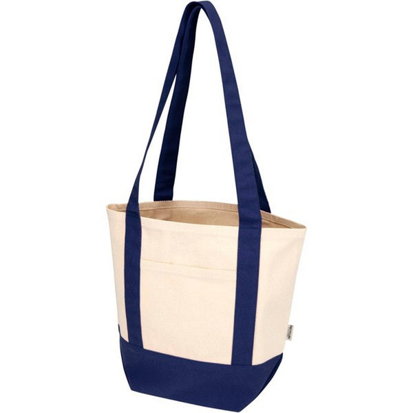 Navy-Natural - Back - Floso Sam Recycled Cotton Mini Tote Bag