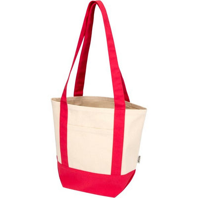 Red-Natural - Back - Floso Sam Recycled Cotton Mini Tote Bag