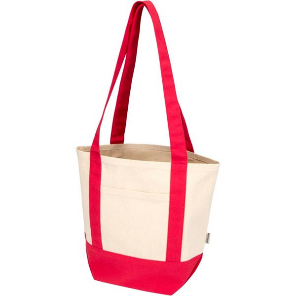 Red-Natural - Back - Floso Sam Recycled Cotton Mini Tote Bag