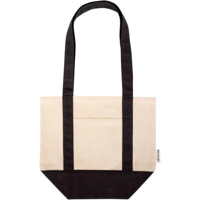 Black-Natural - Front - Floso Sam Recycled Cotton Mini Tote Bag