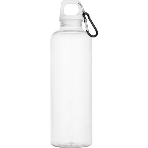 White - Front - Floso Oregon Recycled Plastic Carabiner Clip 750ml Water Bottle