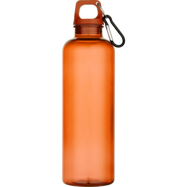 Orange - Front - Floso Oregon Recycled Plastic Carabiner Clip 750ml Water Bottle