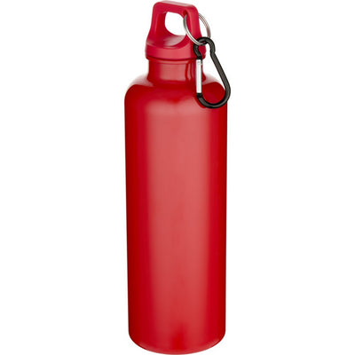 Red - Back - Floso Oregon Recycled Plastic Carabiner Clip 750ml Water Bottle