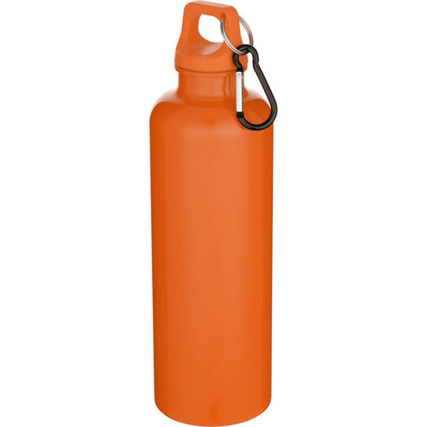 Orange - Back - Floso Oregon Recycled Plastic Carabiner Clip 750ml Water Bottle
