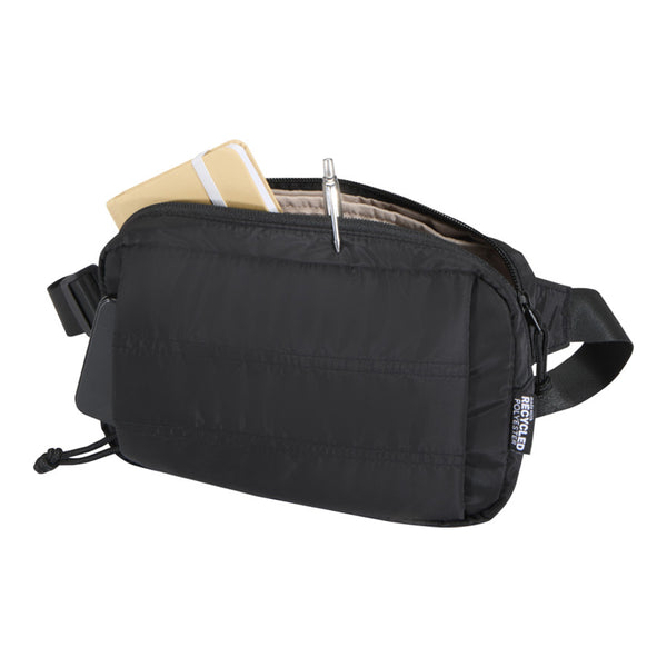 Black - Side - Floso Recycled Puffer 1.5L Waist Bag