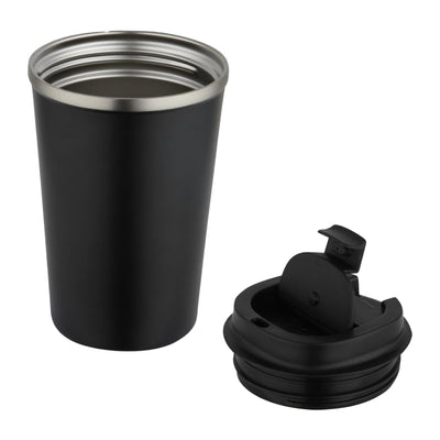 Black - Back - Floso Newport Stainless Steel Double Wall 350ml Tumbler