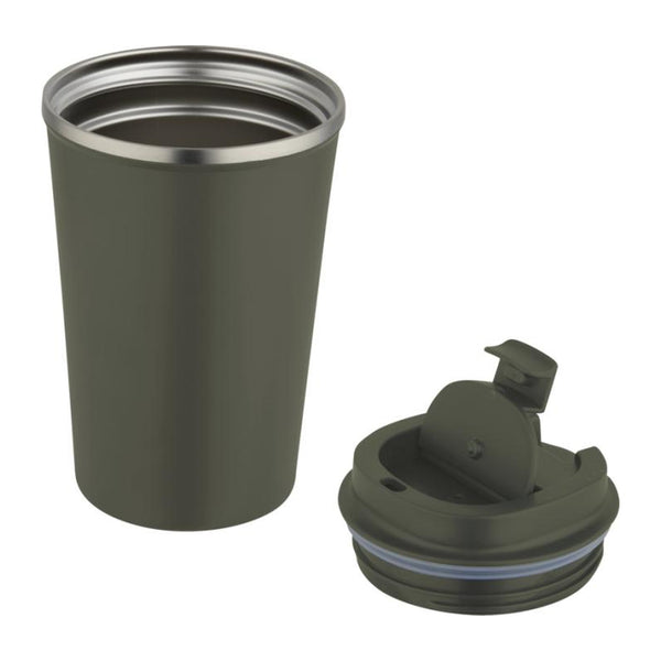 Forest Green - Side - Floso Newport Stainless Steel Double Wall 350ml Tumbler