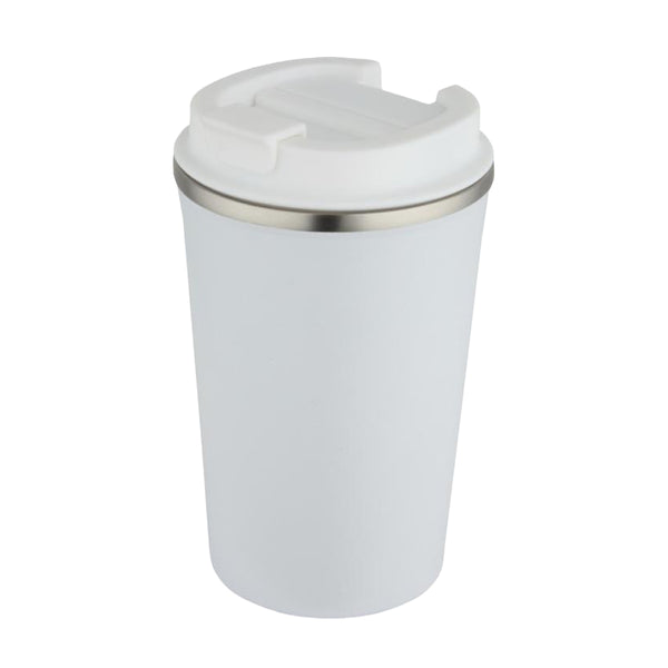White - Front - Floso Newport Stainless Steel Double Wall 350ml Tumbler