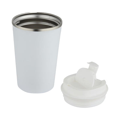 White - Back - Floso Newport Stainless Steel Double Wall 350ml Tumbler