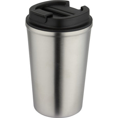 Matted Silver - Front - Floso Newport Stainless Steel Double Wall 350ml Tumbler