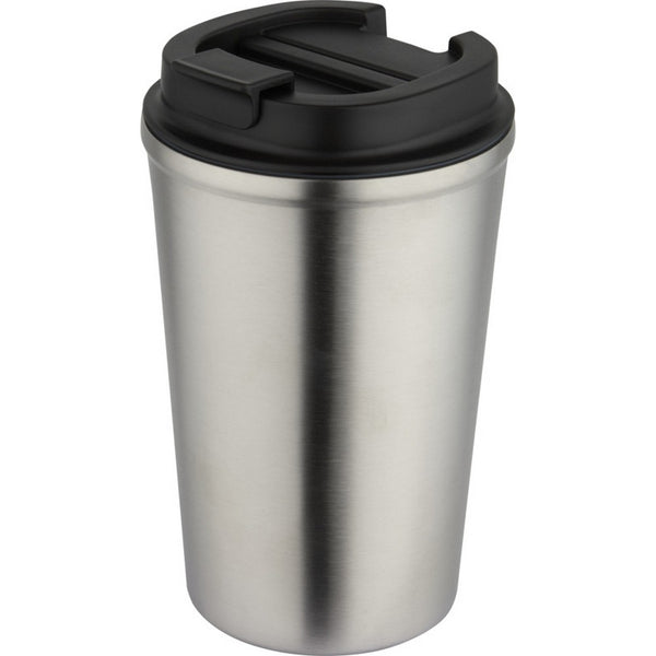 Matted Silver - Front - Floso Newport Stainless Steel Double Wall 350ml Tumbler