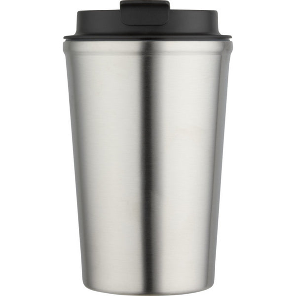 Matted Silver - Back - Floso Newport Stainless Steel Double Wall 350ml Tumbler